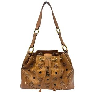MCM drawstring, studded handbag